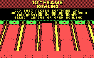 10th Frame - PC DOS (CGA), Start