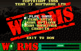 Worms - DOS, Main menu